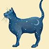 "Lunar Cats" wrapping paper design 