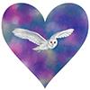 Owl Heart. Designed for a ceramic ornament and also featured on an art print. 